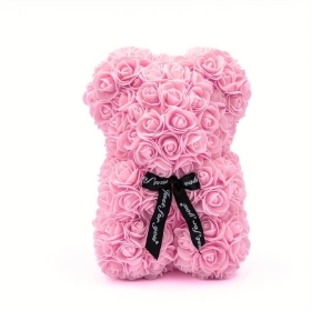 Pink Rose Bear   Made from Artificial Foam Roses