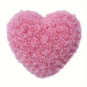 Pink foam rose heart