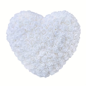 White foam rose heart